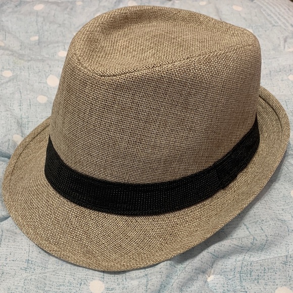 VTG 2b bebe Tan Fedora Hat with Black Band - Picture 1 of 13